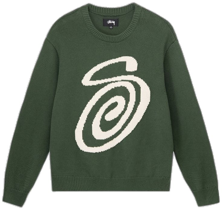 Stussy Knit, Couples Sweaters, Y2k Tops, Logo Knit, Indie Aesthetic, Loose Sweater, Fashion Logo, Casual Streetwear, Green Sweater