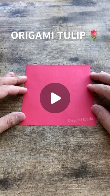 two hands holding a pink card with the words organ tulip on it and an image of