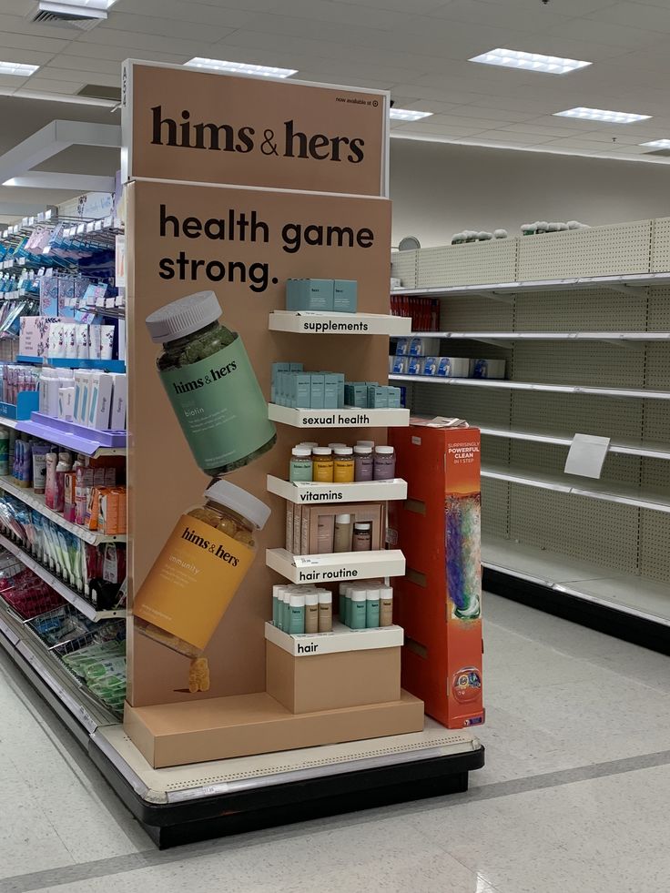 an advertisement for the health game is displayed in a grocery store