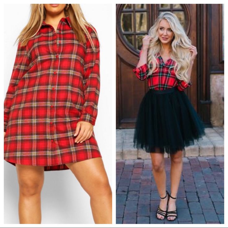 1 Leftnwt24go To Oversized Red Plaid Shirt Dressnew Such An Awesome Style Staple! Soft Classic Flannel Feel! Unique Piece-Can Be Worn As A Long Shirt Or Dress! Tuck It In And Rock It With A Tulle Skirt! So Elegant! Easy Breezy Go To Style Love, Cj Boutique Piecenwt Bundle 2+ Save Always Plaid Shirt Dress, Red Plaid Shirt, Victoria Secret Sweatpants, Plaid Dress Shirt, Soft Classic, Easy Breezy, Christmas Stuff, Long Shirt, Red Plaid