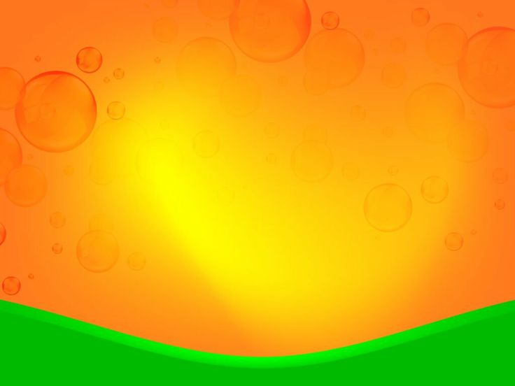 an orange and green background with bubbles