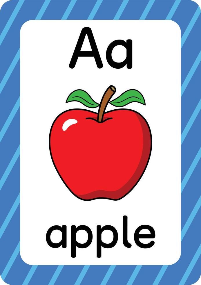 an apple with the letter a on it's front and back side, in blue stripes