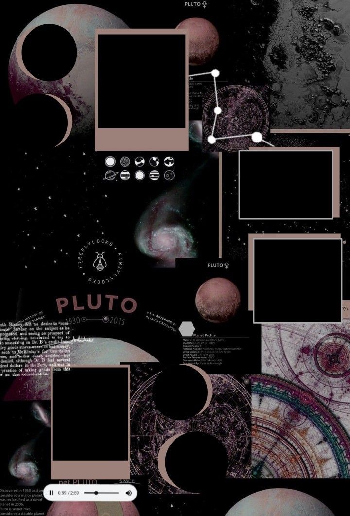 some sort of collage with space and stars in the background, as well as photoshopped images