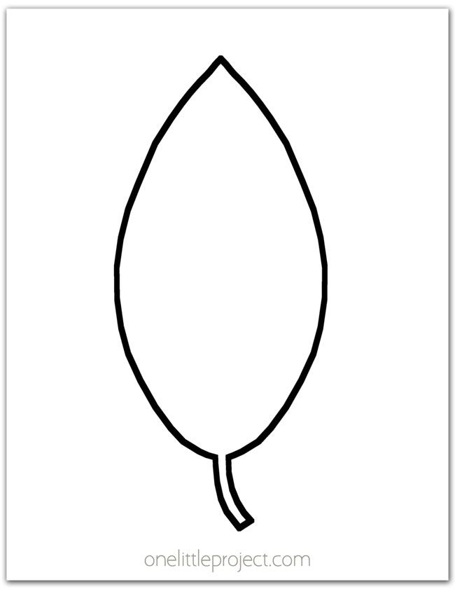 a simple line drawing of a leaf