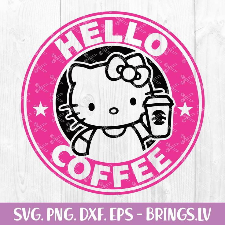 hello kitty coffee svg cut file