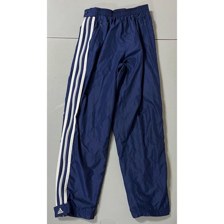 Adidas Navy Blue White 3-Stripe Zipper Windbreaker Track Pants Sweats Sweatpants Bottoms Size M #Adidas #Trackpants #Pants #Sweatpants #Windbreakers Windbreaker Track Pants, Adidas Navy Blue, Adidas Navy, Blue Sweatpants, Sports Clothes, Dance Pants, Adidas Sweatpants, Adidas Blue, Nike Sports