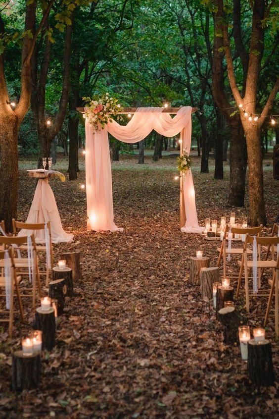 Wedding Arch Decorations 2 Panels 6 Yards White and Light Peach Chiffon Arch Drapes for Wedding Ceremony - Lasercutwraps Shop Fall Wedding Arches, Rustic Wedding Decorations, Romantic Ideas, Wedding Simple, Outdoor Fall Wedding, Lilac Wedding, Wedding Box, Wedding Set Up, Ceremony Arch