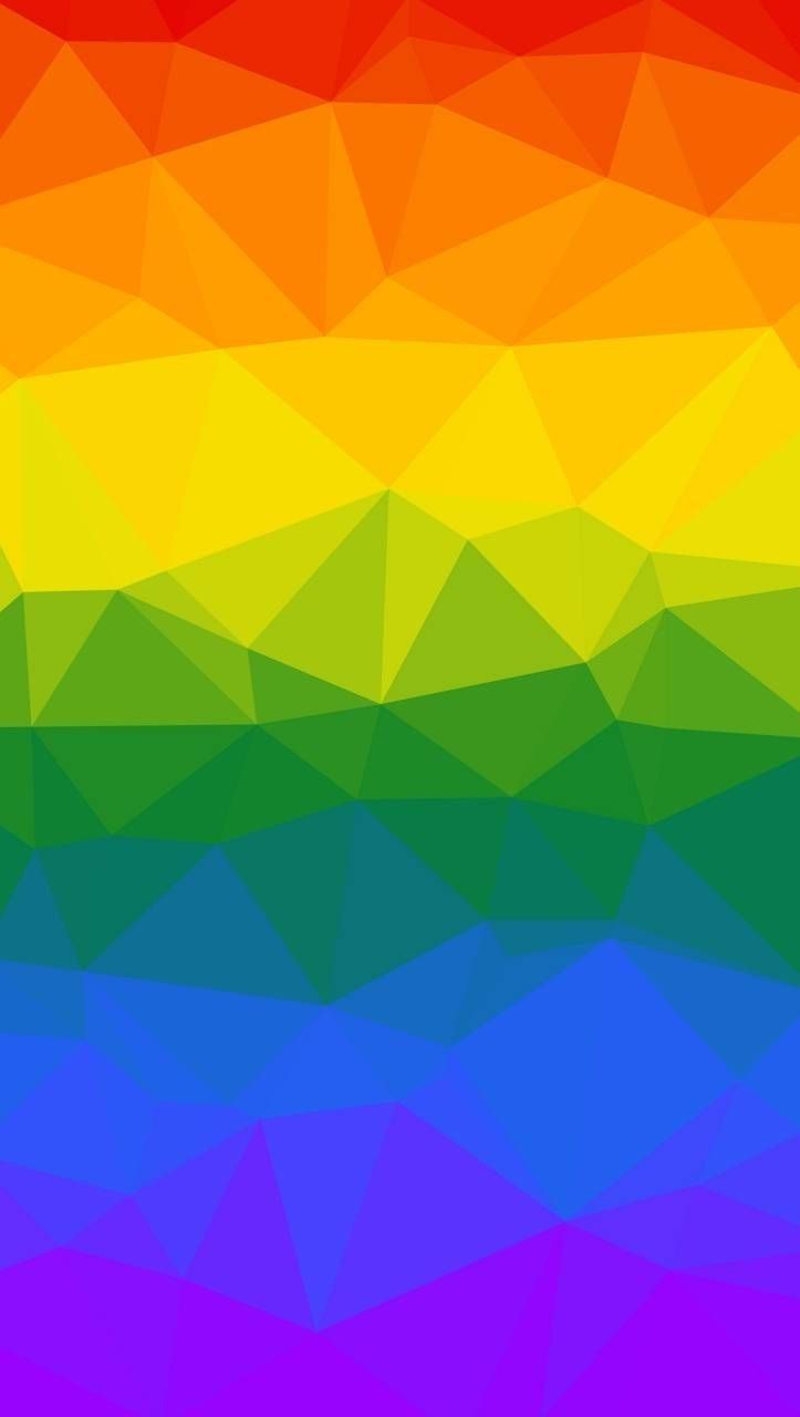 an abstract rainbow colored background with low polygonic shapes and lines in the center