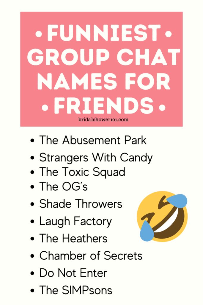 the funniest group chat names for friends info sheet - click to see more information