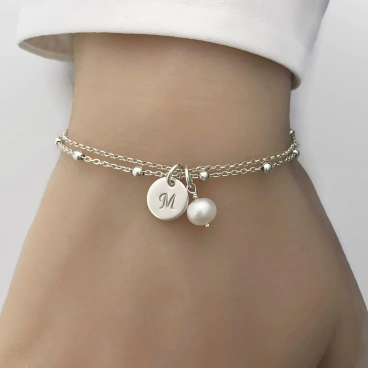 Silver Initial Charms, Inexpensive Jewelry, Gift Bracelet, Personalized Bracelet, Bridesmaid Bracelet, A Bracelet, Personalized Bracelets, Diamond Bracelets, Vintage Bracelets