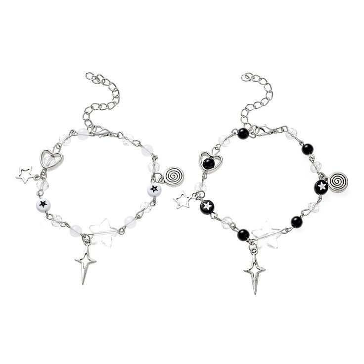 PRICES MAY VARY. Gojo and Geto Matching Bracelet - You will get 1 white bracelet and 1 black matching bracelets. Material - Jujutsu Anime Kaisen costume jewelry is made of zinc alloy + acrylic beads. Size - The matching bracelets are 6.7"+2.1"(17+5.5cm). Perfect Costume Jewelry - Gojo and Geto bracelets are inspired by anime.Perfect for your BFF/best friends/besties/brothers/sisters/family members/boyfriend/girlfriend on Halloween/daily outfit. Service - If you have any questions about the Jujut Charm Bracelet Men, Gojo Bracelet, Matching Bracelets For Best Friends, Charlie Vaggie, Matching Things, Matching Ideas, Friends Anime, Men Costume, Bracelet Matching