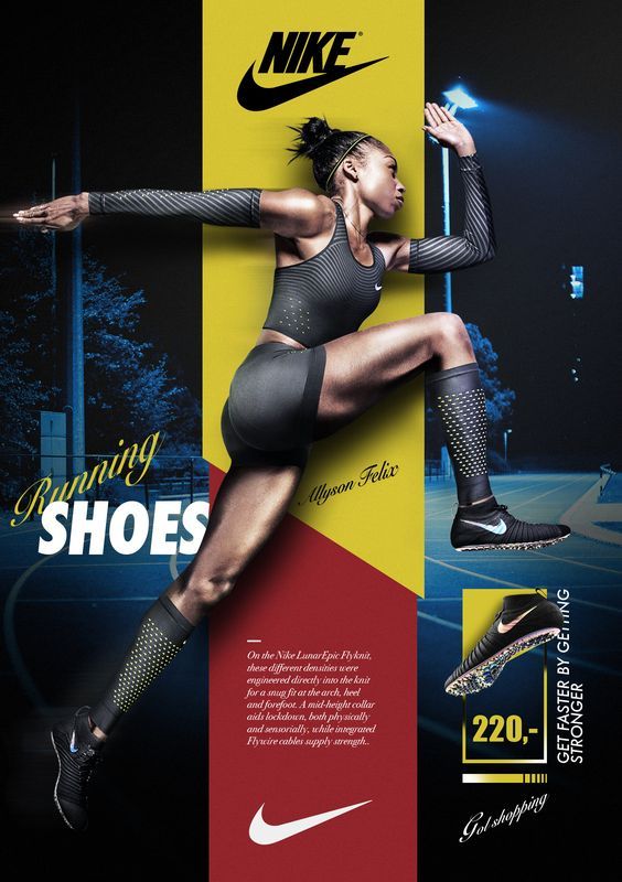 an advertisement for nike shoes featuring a woman in tights and high heels with the words,