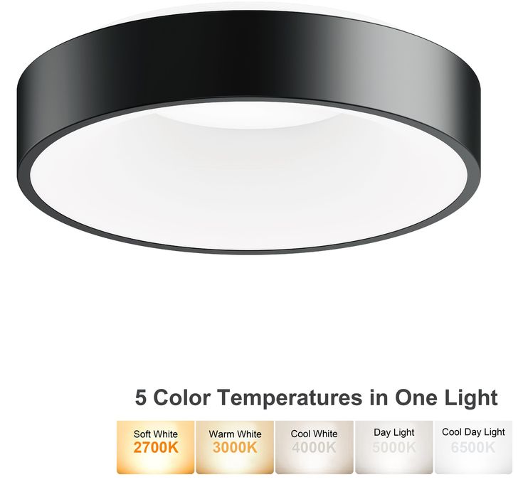 Constructed from metal in matte black finish with frosted plastic lens. Assembled dimension: 15-in diameter x 3.78-in height. Integrated LED technologies, no bulbs to replace. Easy to install: detailed instruction manual and all hardware accessories are included. This 15-in LED flushmount ceiling light is compatible with most ceiling types including flat, sloped, and slanted ceilings. Brightness dimmable so you can create your desired ambiance; works with most dimmer switches. Tunable white colo Black Ceiling Led Lights, Black Light Fixtures Bedroom Flushmount Ceiling Lights, Matte Black Recessed Lights, Black Recessed Spot Lights, Ceiling Types, Dimmable Led Recessed Lights Retrofit, Slanted Ceiling, Flushmount Ceiling Lights, Light Energy