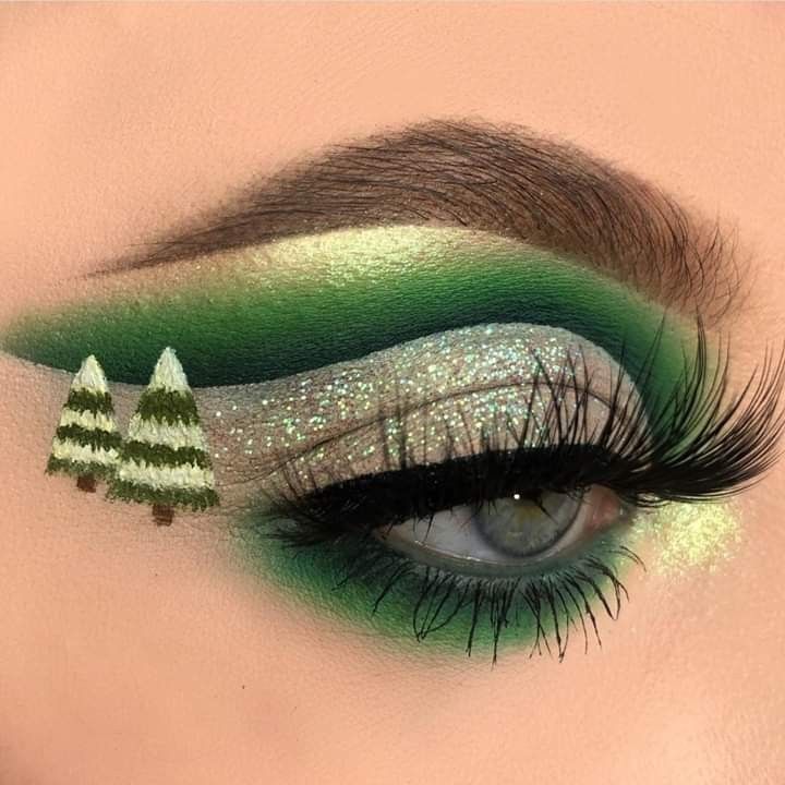 Holiday Eye Makeup, Xmas Makeup, Christmas Eyeshadow, Christmas Eye Makeup, 80s Makeup, Christmas Makeup Look, Holiday Makeup Looks, Glitter Eye Makeup, Hooded Eye Makeup