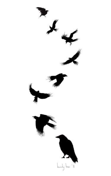 a flock of birds flying across a white sky next to eachother's head