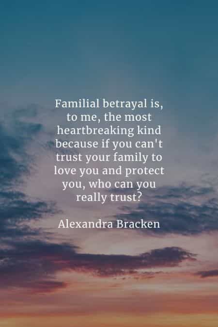 a sunset with a quote from alexandria bracken about family and the most heart breaking kind of thing