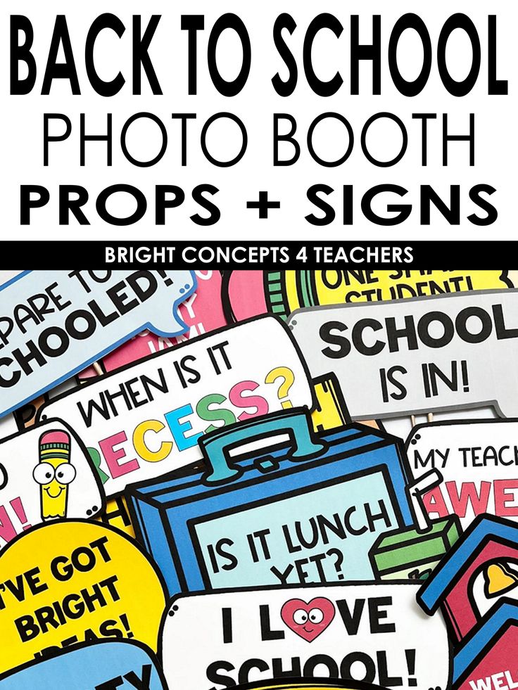 back to school photo booth props and signs