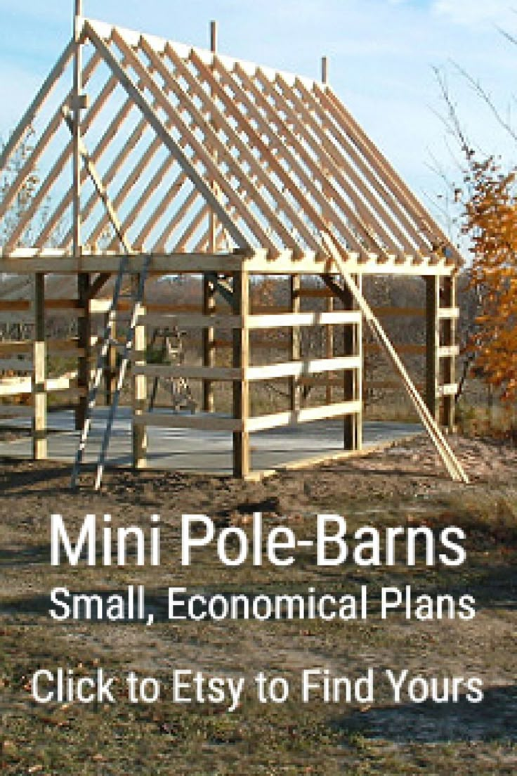 a small wooden house with the words mini pole - barns on it