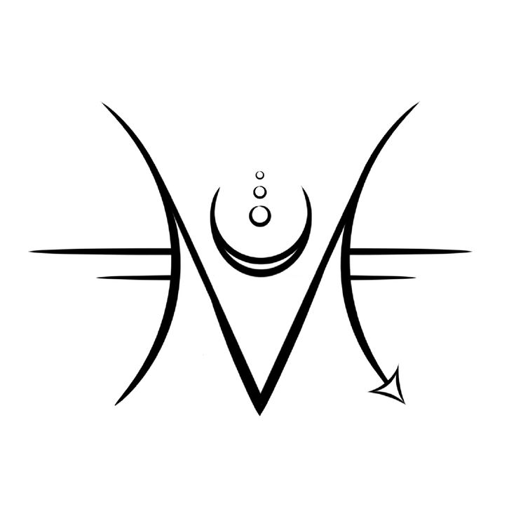 the zodiac sign virgo is shown in black and white