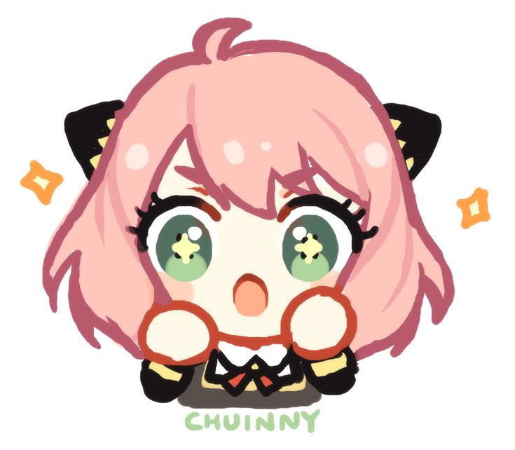 an anime character with pink hair and green eyes, wearing cat ears on her head