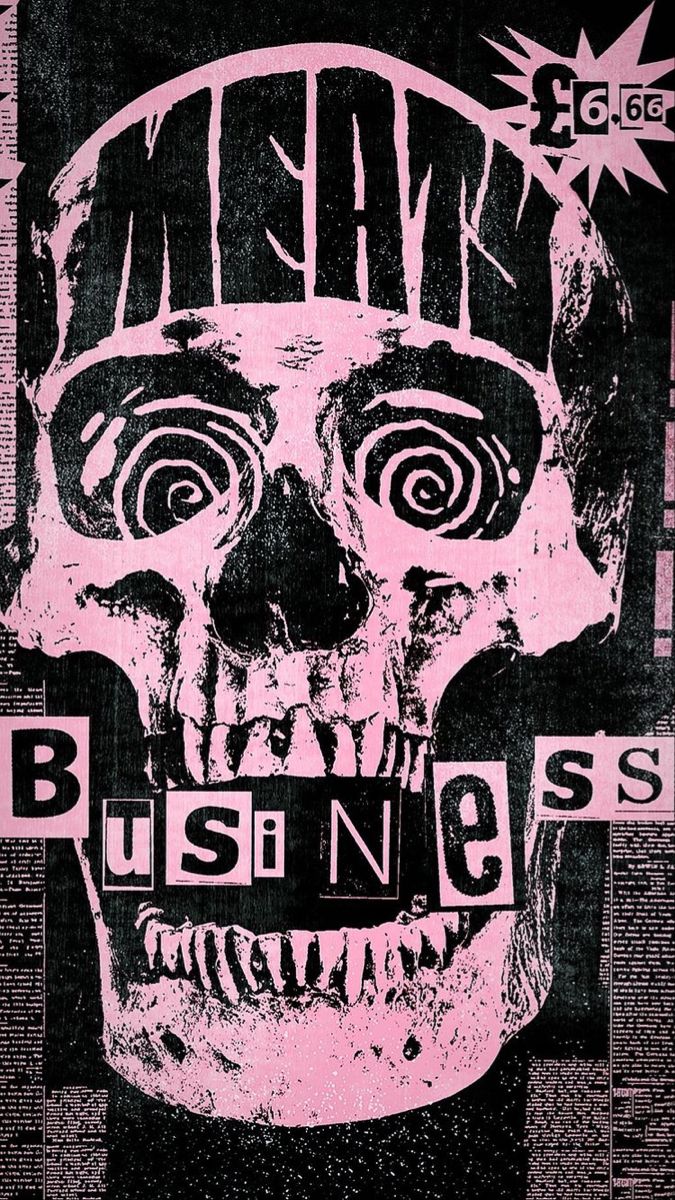 a skull with the words business on it