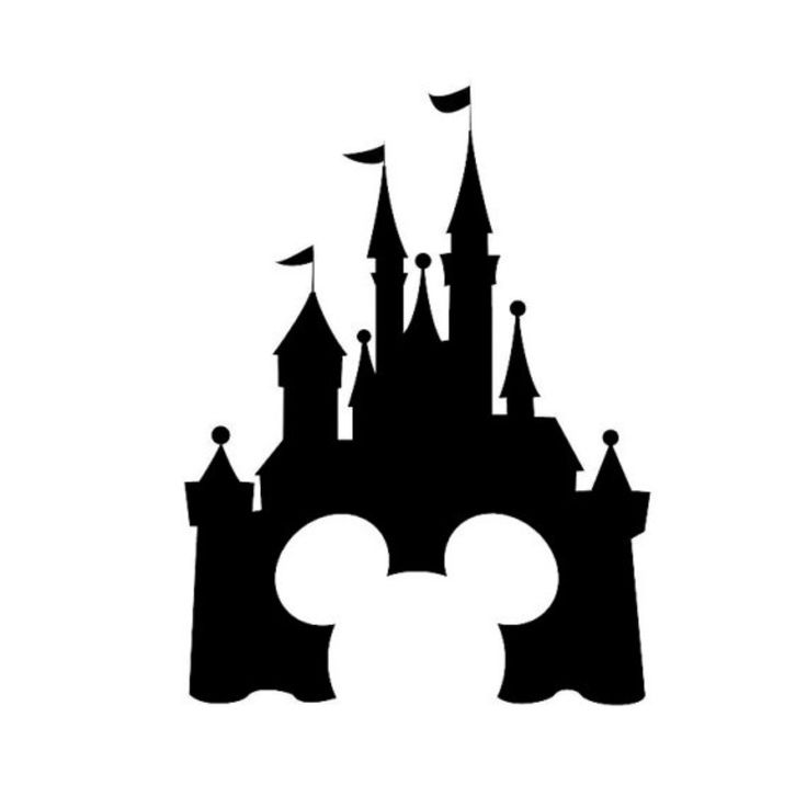 the silhouette of mickey mouse's castle