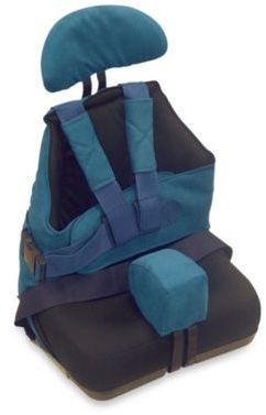 a baby seat that is attached to the back of a car seat with straps on it