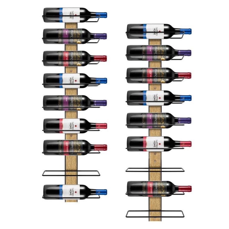 The Sorbus Wine Rack Set offers a versatile solution for storing and showcasing your favorite wines or champagnes. This set of six racks, featuring a beautiful mahogany wood finish, allows you to display up to 18 bottles (three bottles per rack) with ease. Designed for vertical organization to optimize space, these racks mount securely to the wall with minimal assembly required. Each rack includes individual compartments to store bottles separately, and they can also double as towel racks for ba Kitchen Wine Glass Rack, Mounted Wine Rack, Wine Bottle Wall, Wine Stand, Wood Bottles, Wall Mounted Wine Rack, Wine Bottle Rack, Wood Wine Racks, Wine Glass Rack