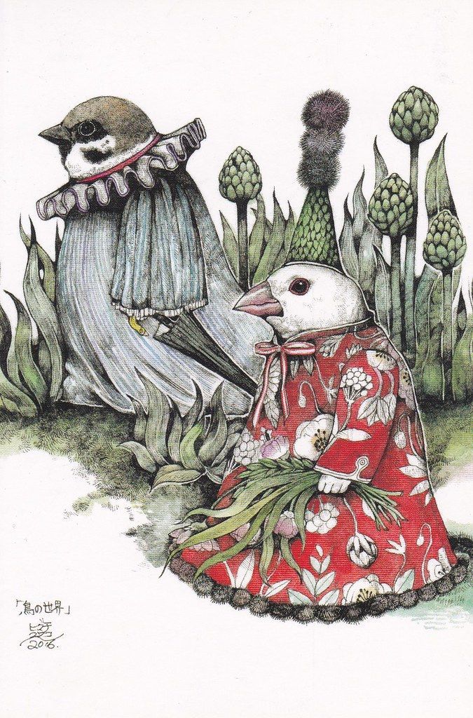 a drawing of two rabbits dressed in clothes