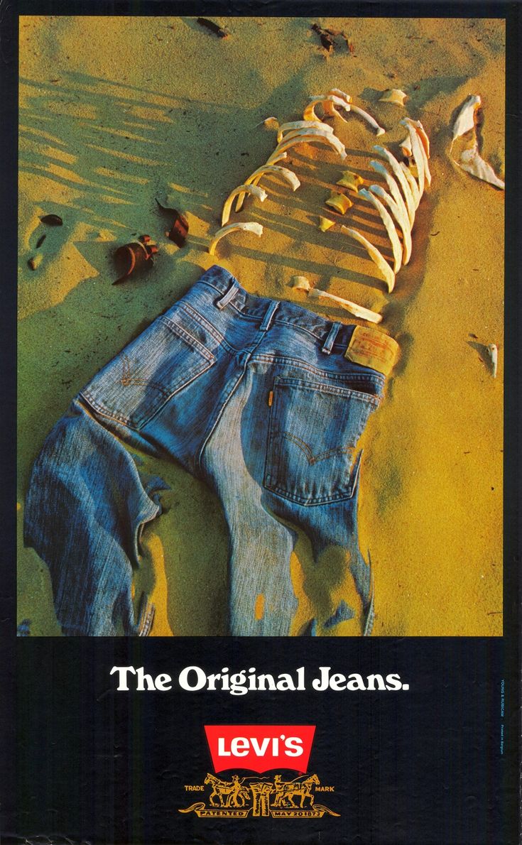 an advertisement for levi's jeans on the beach