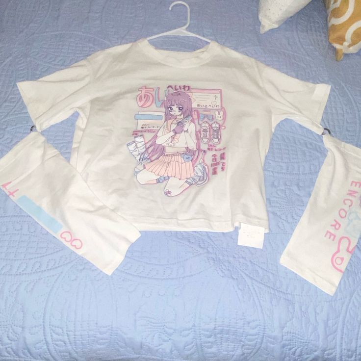 Brand New With Tags! Detachable Sleeves! Pastel Clothes, Anime Shirts, Shirts Cute, Detachable Sleeves, Pastel Outfit, Anime Shirt, Shirt Color, Color Purple, Kids Shirts