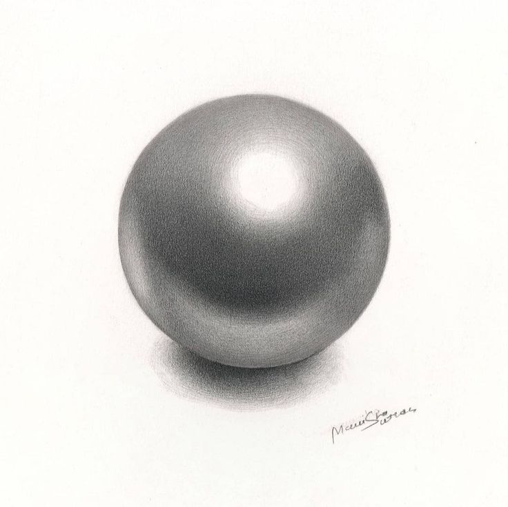 a black and white drawing of a silver ball