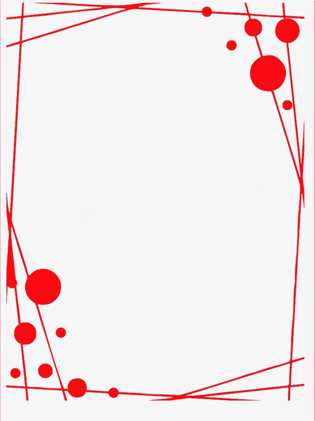 a red square frame with circles and lines on the bottom, in front of a white background