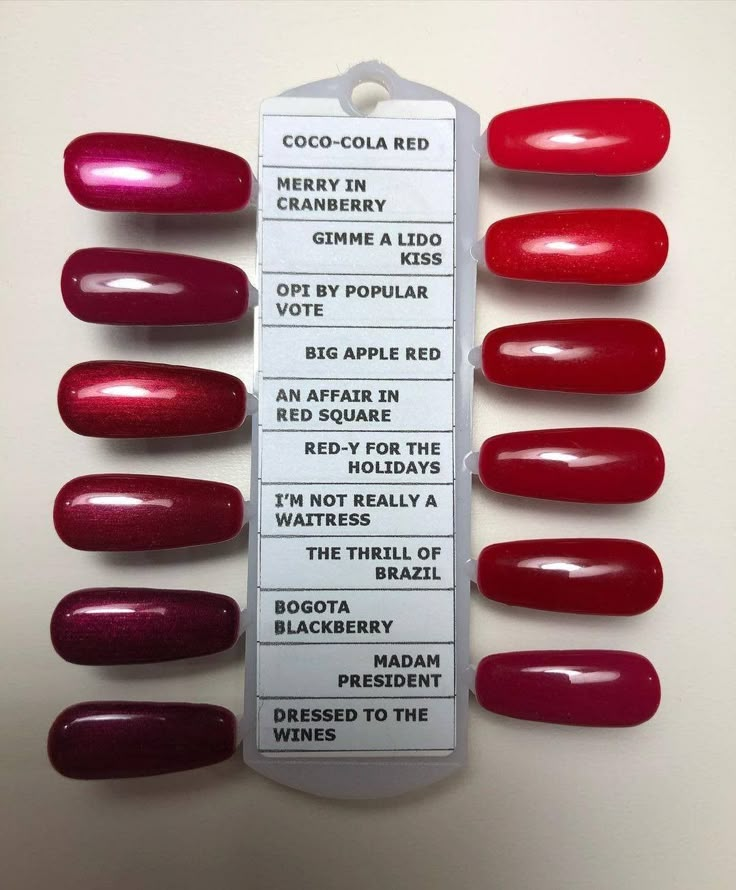 Opi Maraschino Cherry, Red Nails Shades, Best Opi Red Nail Polish, Opi Burgundy Nail Polish, Red Shades Nails, Opi Red Dip Powder Nails, Opi Dark Red Nail Polish, Red Opi Gel Polish, Finger Elements