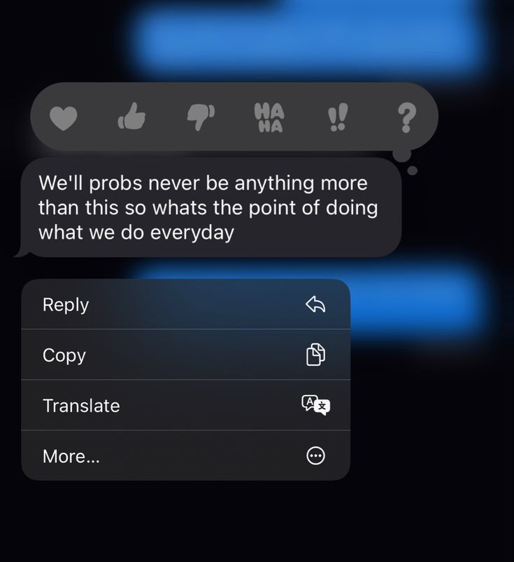 two text messages are shown in the dark