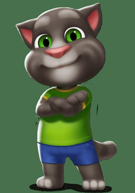 a cartoon cat is standing with his arms crossed and eyes wide open, looking at the camera