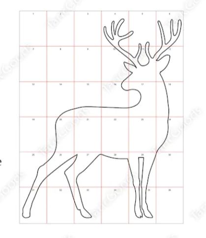 a deer with antlers on it's head is shown in the shape of a grid