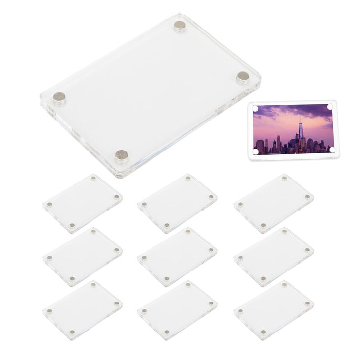 10 pieces of clear acrylic glass with white plastic backings for diy projects