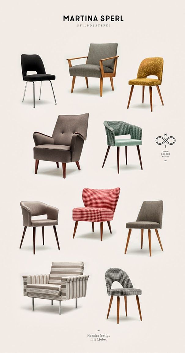 the different types of chairs are shown in this poster, which is also available for purchase