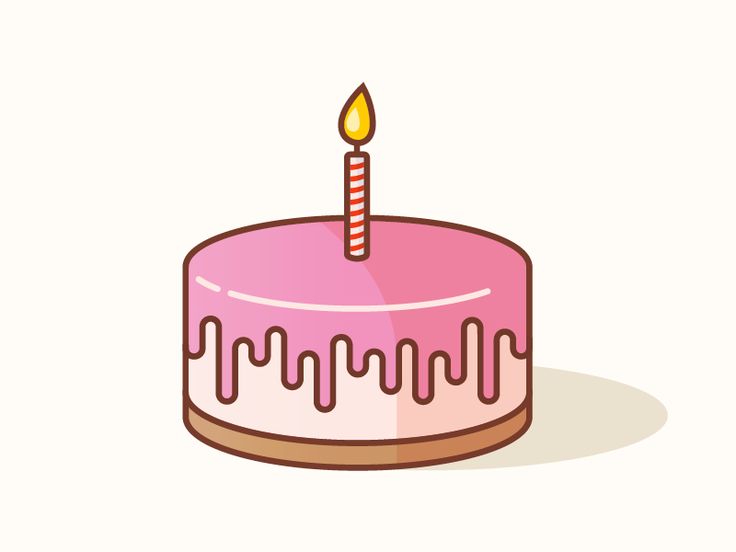 a pink birthday cake with a single candle