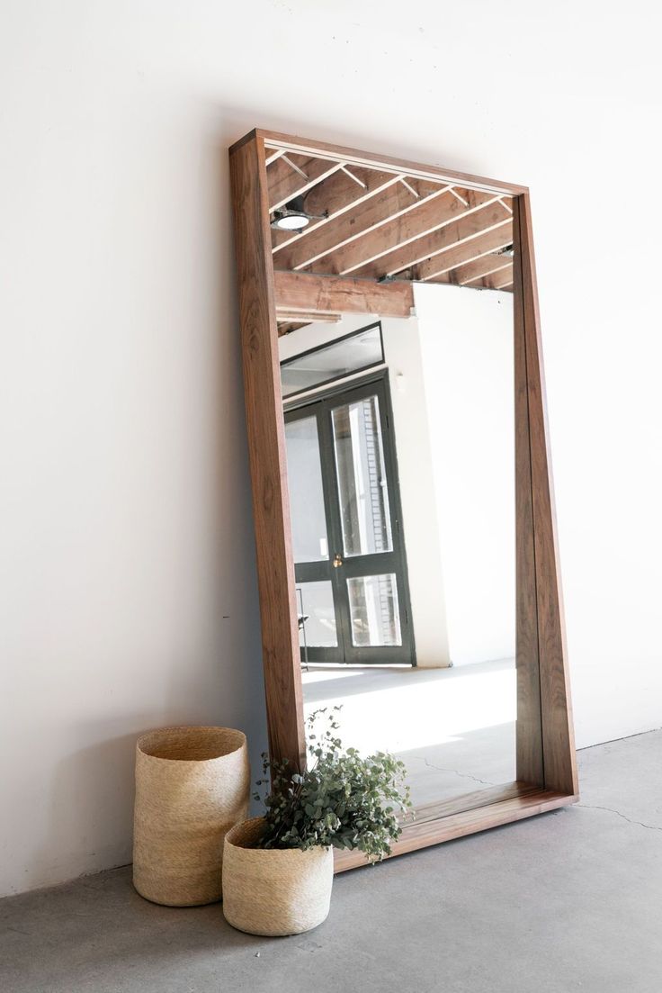 Spaulding mirror - walnut wood Koti Diy, Mirror Decor Ideas, A Frame Cabins, Interior Design Per La Casa, Living Room Mirrors, Diy Mirror, Decor Minimalist, A Mirror, Mirror Designs