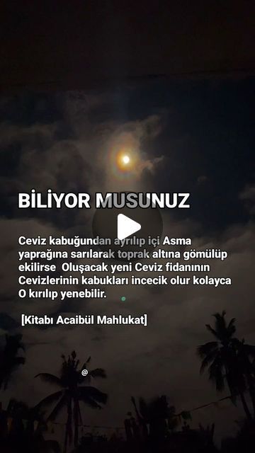 an image of the moon in the sky with words below it that read,'biliyor musunnuz '