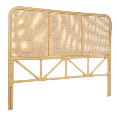 the headboard is made out of bamboo