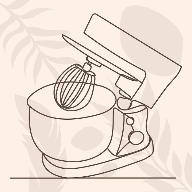 an electric mixer with a wire whisk in it's bowl on a floral background