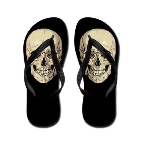 ☆ Skull Flip Flops ☆  Never had those when I was growing up and in flip-flops for the entire summer! Skull Flip Flops, Flip Flops For Men, Skull Accessories, Skull Lover, Skull Clothing, Punk Emo, Lady Dress, Skull Fashion, A Skull