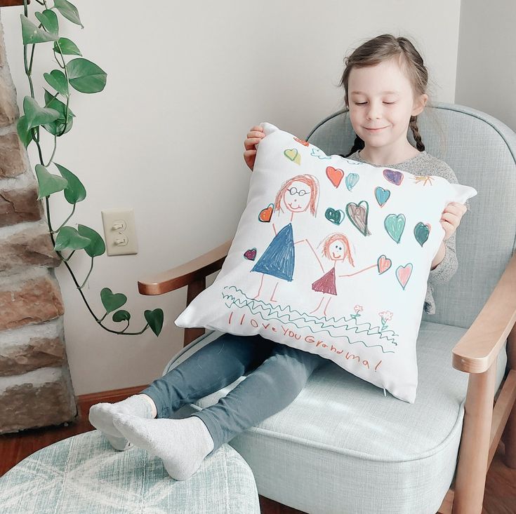 Child's Artwork Pillow, Kid's Drawing Pillow, Long Distance Gift, Grandparent Gift,Grandma Gift,Mothers Day Gift,Drawing Pillow,Gift for Mom PILLOW COVER/INSERT DETAILS This pillow's shape is perfect for a decorative accent that highlights your unique design. The pillow is made from moisture-wicking polyester that has a high-end linen feel to it. -100% pre-shrunk polyester case -Fabric weight: 8.1 oz/yd² (192 g/m²) -Moisture-wicking fabric with a linen feel -Perfect for fine print on both sides Christmas Gift Drawing, Sentimental Gifts For Mom, Mom Pillow, Pillow Long, Christmas Gifts For Grandma, Distance Gifts, Gift Drawing, Long Distance Gifts, Artwork Gifts