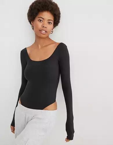 Bodysuits | Aerie Aerie Clothing, Aerie Bras, Clothing Staples, Winter Fits, Mens Outfitters, Doc Martens, Womens Bodysuit, Black Bodysuit, Body Suit