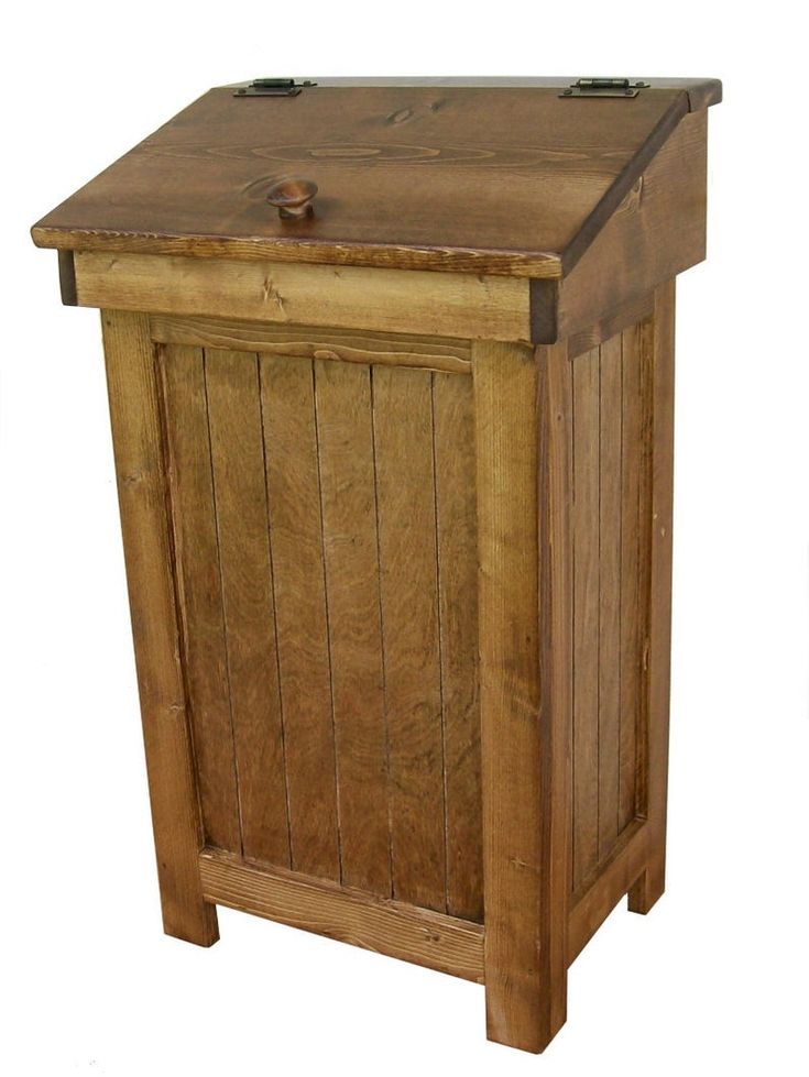 Country Distressed Wooden Trash Bin 13 Gal Etsy Trash bins, Cheap