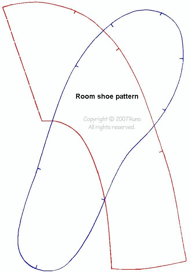 the room shoe pattern is cut out and ready to be used in sewing or quilting