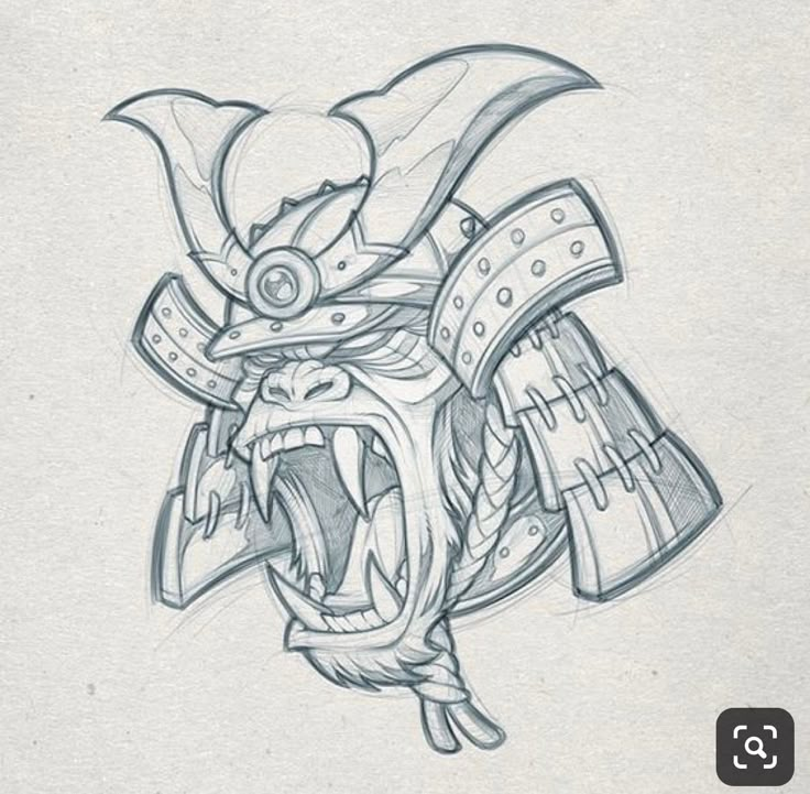 a drawing of a demon with an open mouth